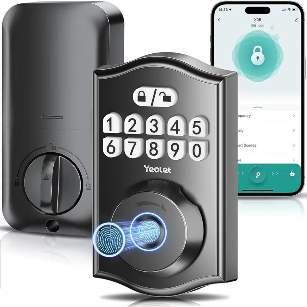 Fingerprint Door Lock with App Control - Keyless Entry Smart Deadbolt for Front